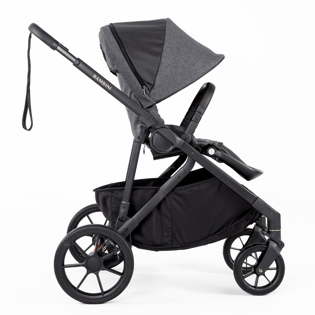 Bambini Prams Lisbon Charcoal/Black Single Pram