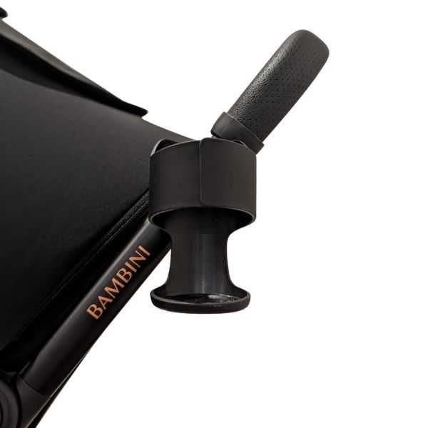 Bambini Prams Paris Travel Stroller Black Fabric with Rose Gold Frame
