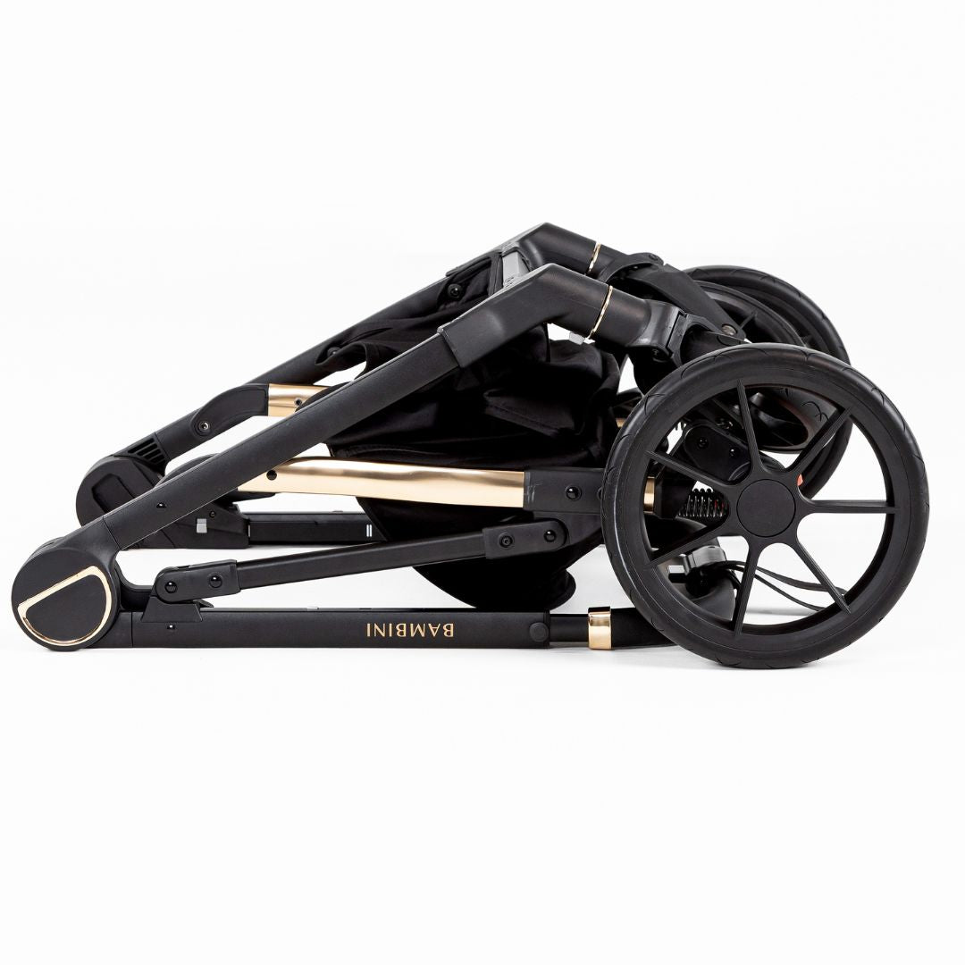 Bambini Prams Lisbon Black/Gold Single Pram