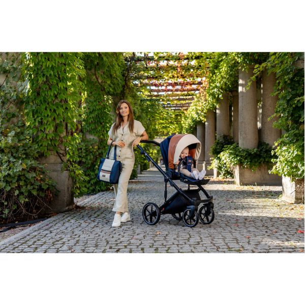 Bambini Prams MILAN² Blue with Black Frame PEYTON