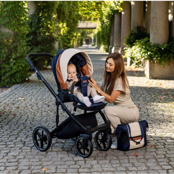 Bambini Prams MILAN² Blue with Black Frame PEYTON
