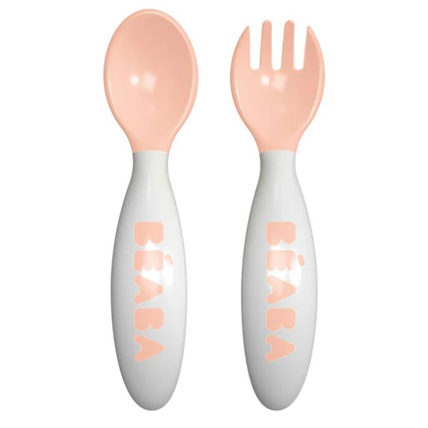 Beaba 2nd Stage Training Fork & Spoon with Case Nude