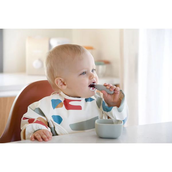 Beaba Fork & Spoon Stainless Steel Pre-Cutlery Velvet Grey