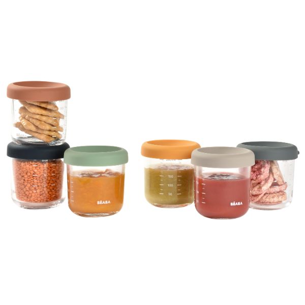 Beaba Glass Portion Jars 250ml 6pk