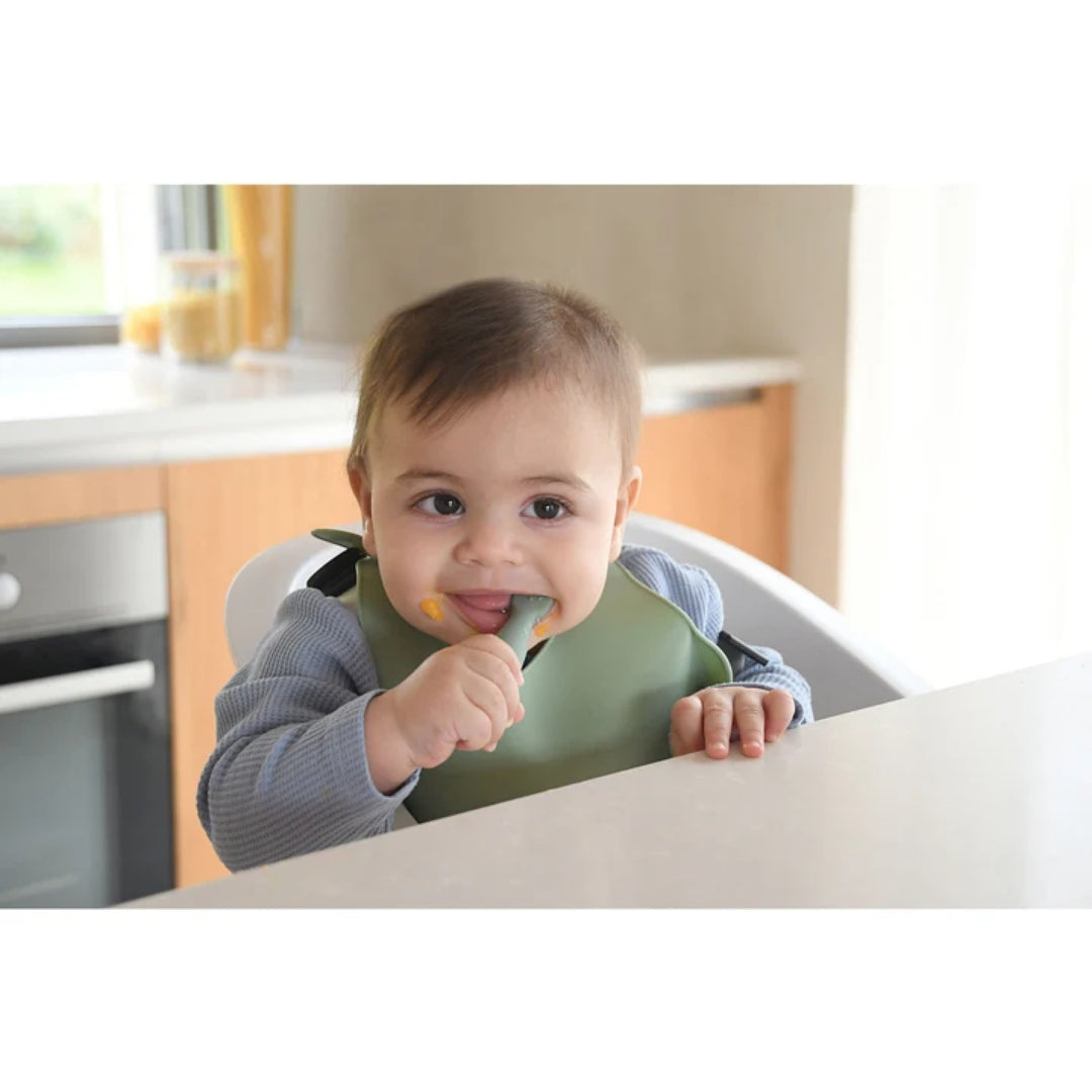 Beaba Silicone Pre-Spoons 2 Pack Sage Green/Velvet Grey