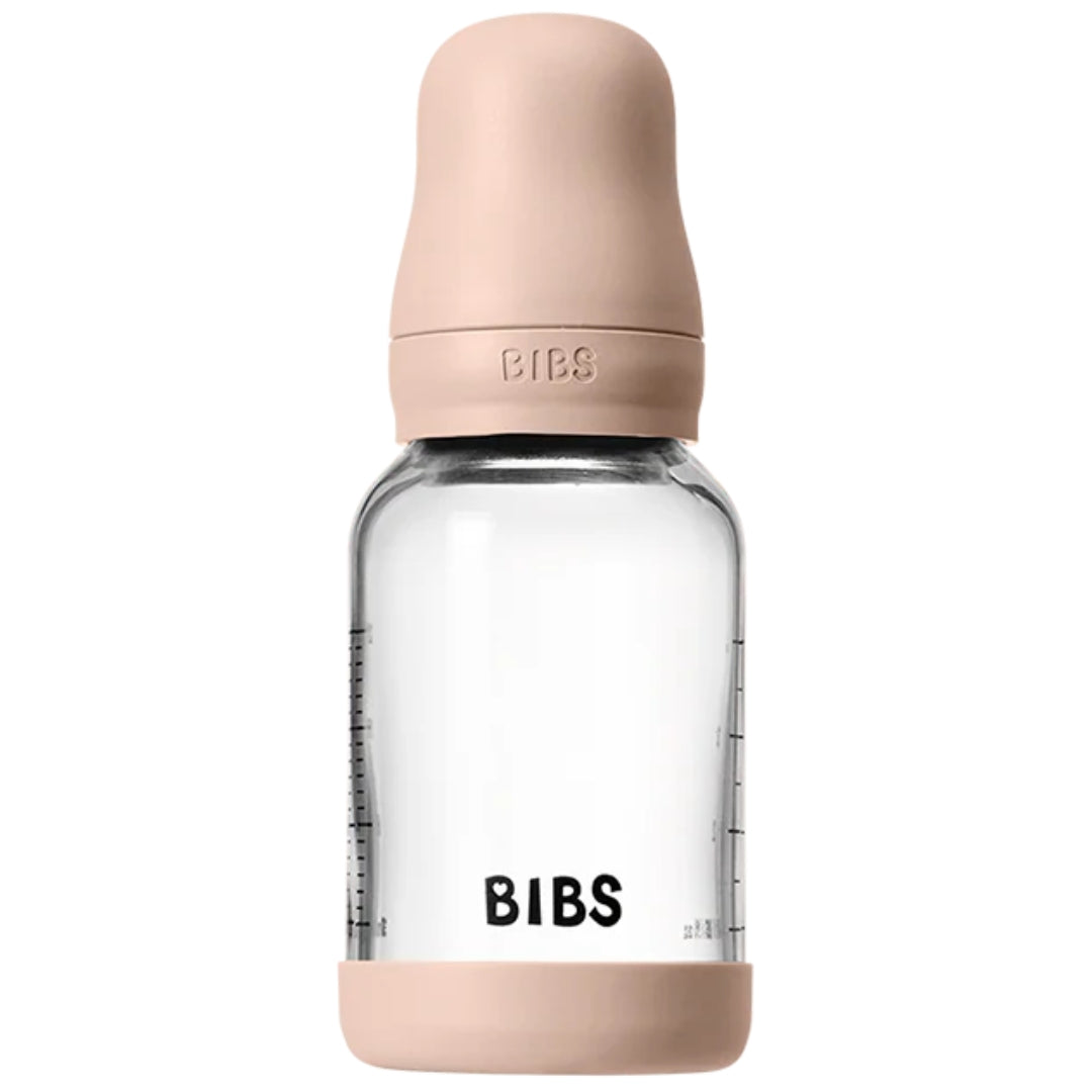 BIBS Glass Baby Bottle Latex 120ml Slow Flow Blush