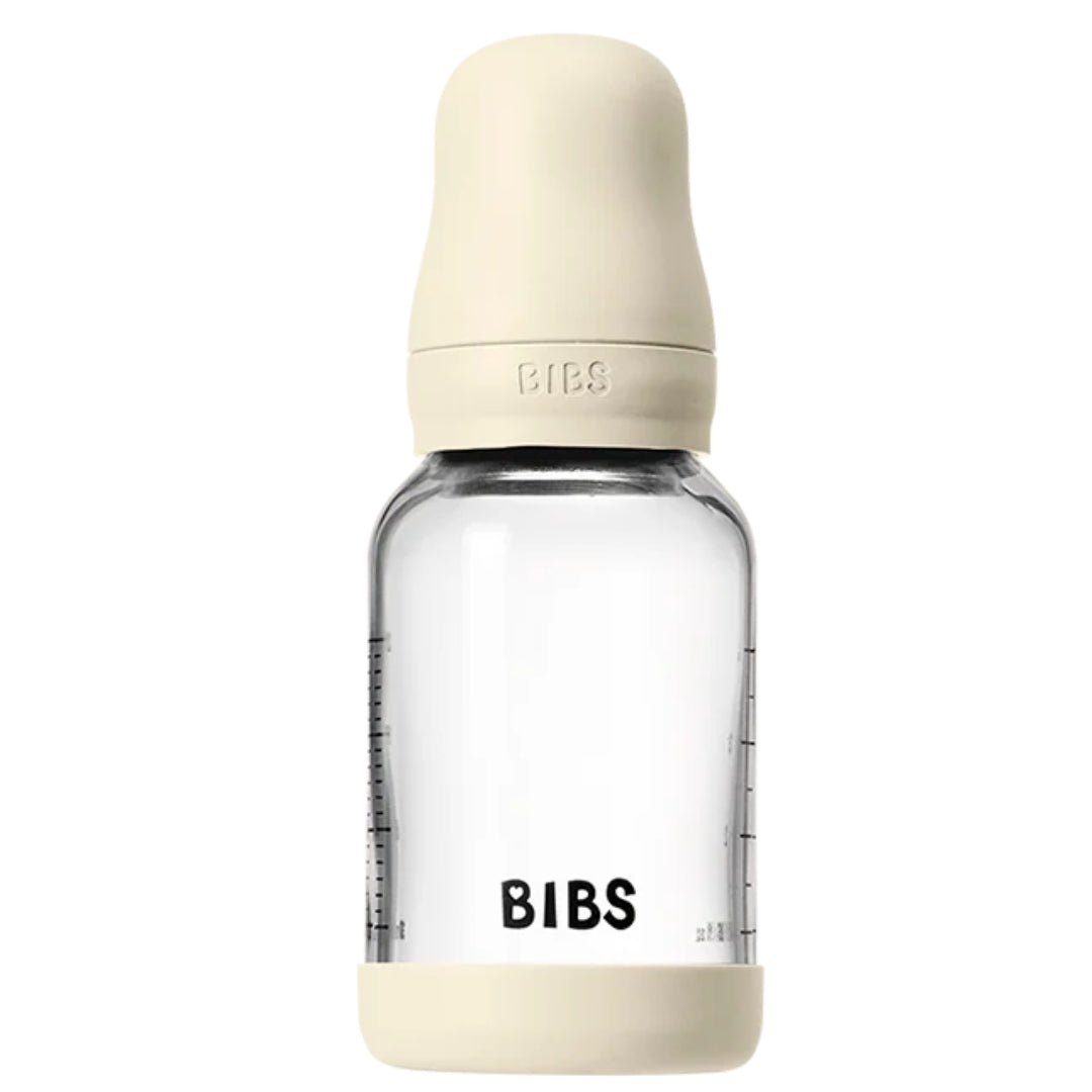 BIBS Glass Baby Bottle Latex 120ml Slow Flow Ivory