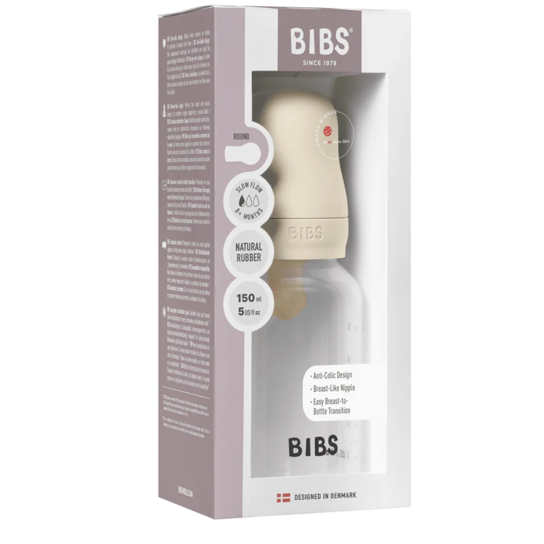 BIBS Baby Bottle Complete Set 150ml Latex Ivory