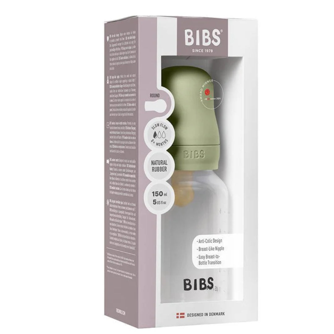 BIBS Baby Bottle Complete Set 150ml Latex Sage