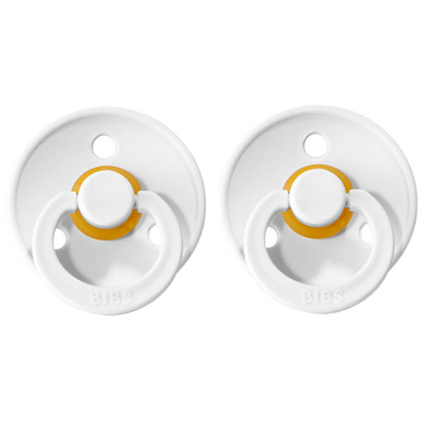 BIBS Dummy Round 2pk White Size 2