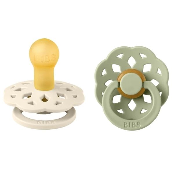 BIBS Dummy Boheme Ivory/Sage 2pk Size 1