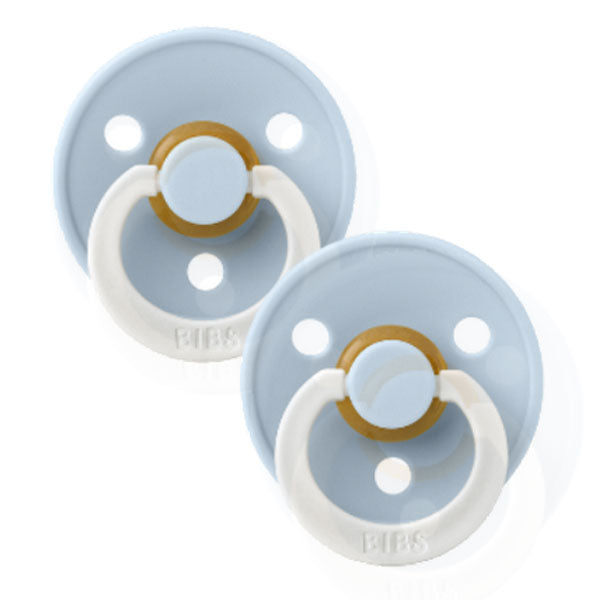 BIBS Dummy Night Glow Baby Blue 2pk Size 1