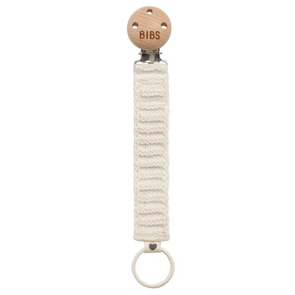 BIBS Knitted Pacifier Clip Ivory