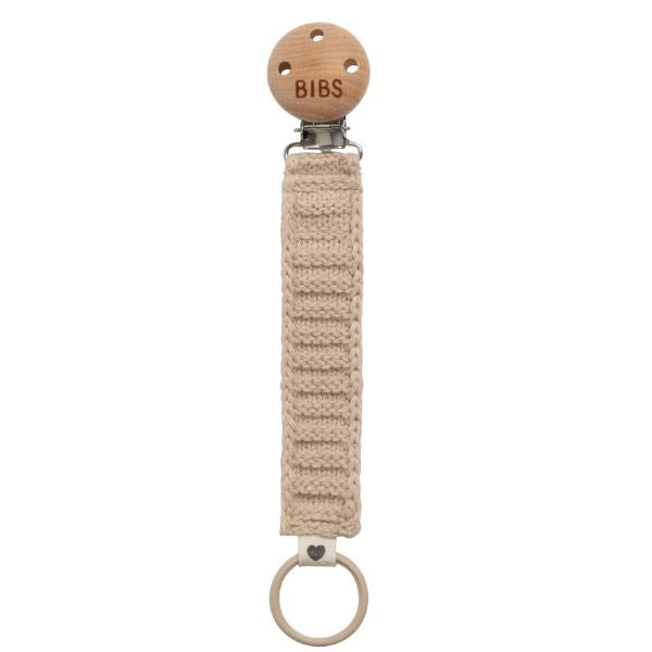 BIBS Knitted Pacifier Clip Vanilla