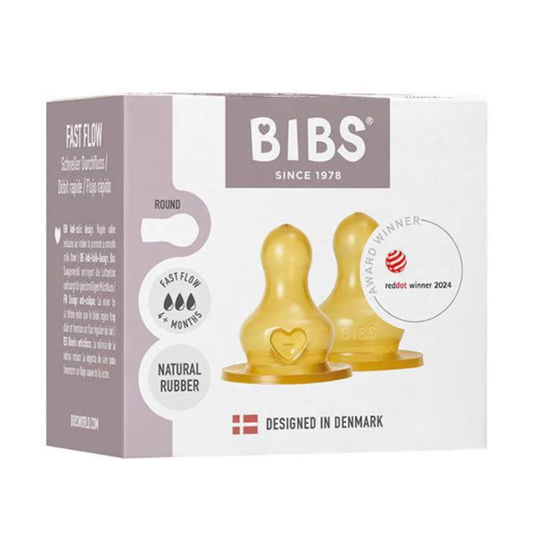 BIBS Bottle Replacement Nipple 2 Pack Latex Fast Flow