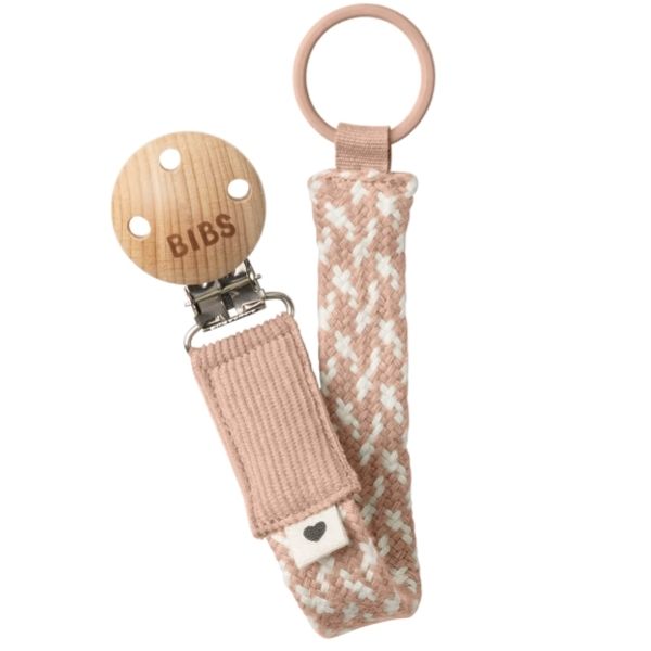 BIBS Pacifier Clip Baby Blush/Ivory