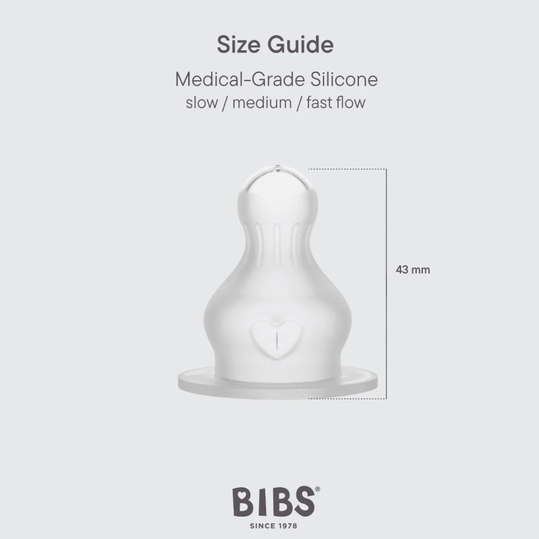 BIBS Bottle Replacement Nipple 2 Pack Silicone Medium Flow