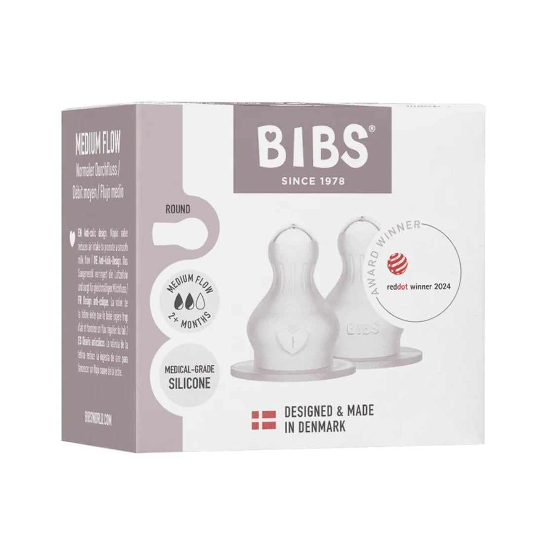 BIBS Bottle Replacement Nipple 2 Pack Silicone Medium Flow