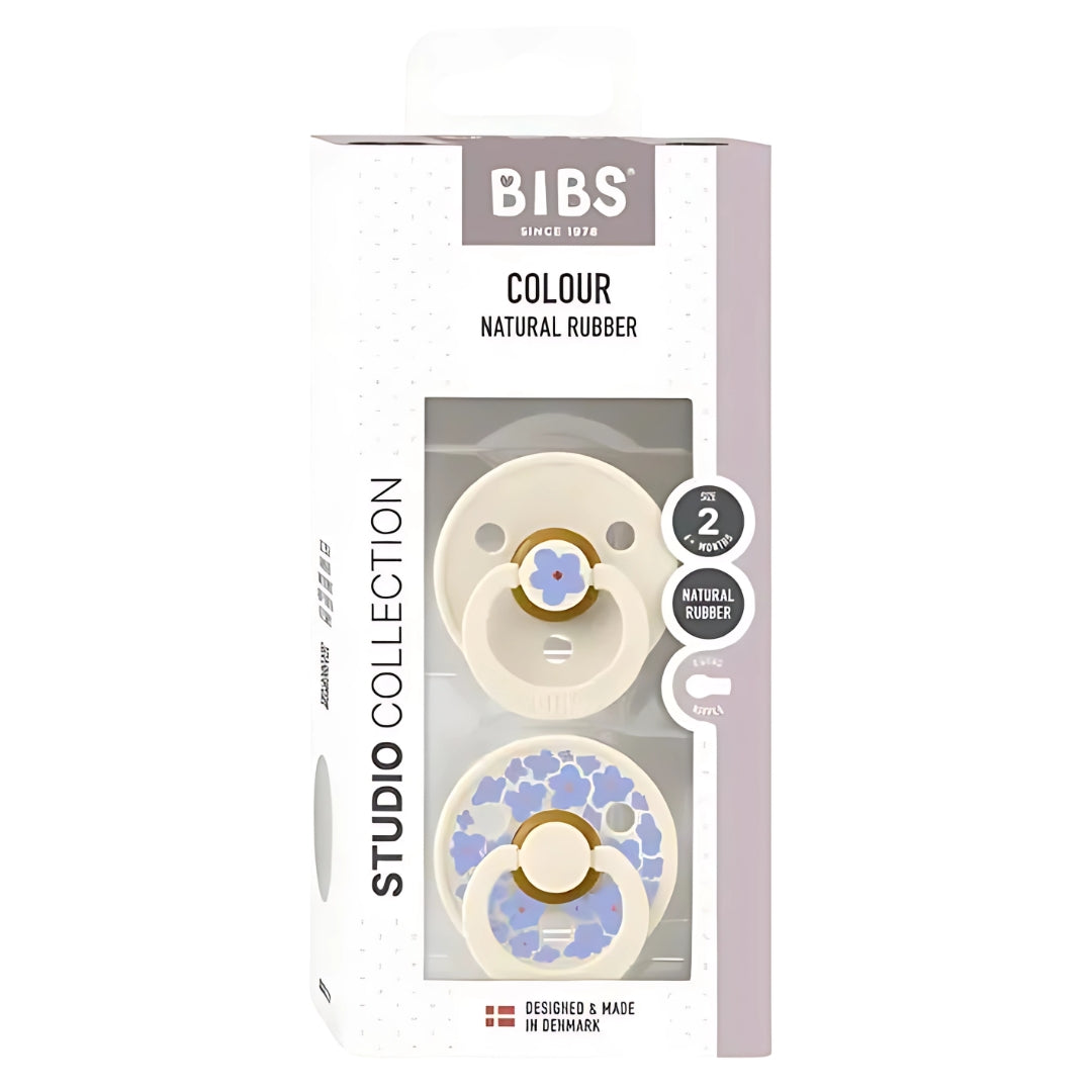 BIBS Dummy Studio Collection Round 2pk Jasmine Ivory Mix Size 2