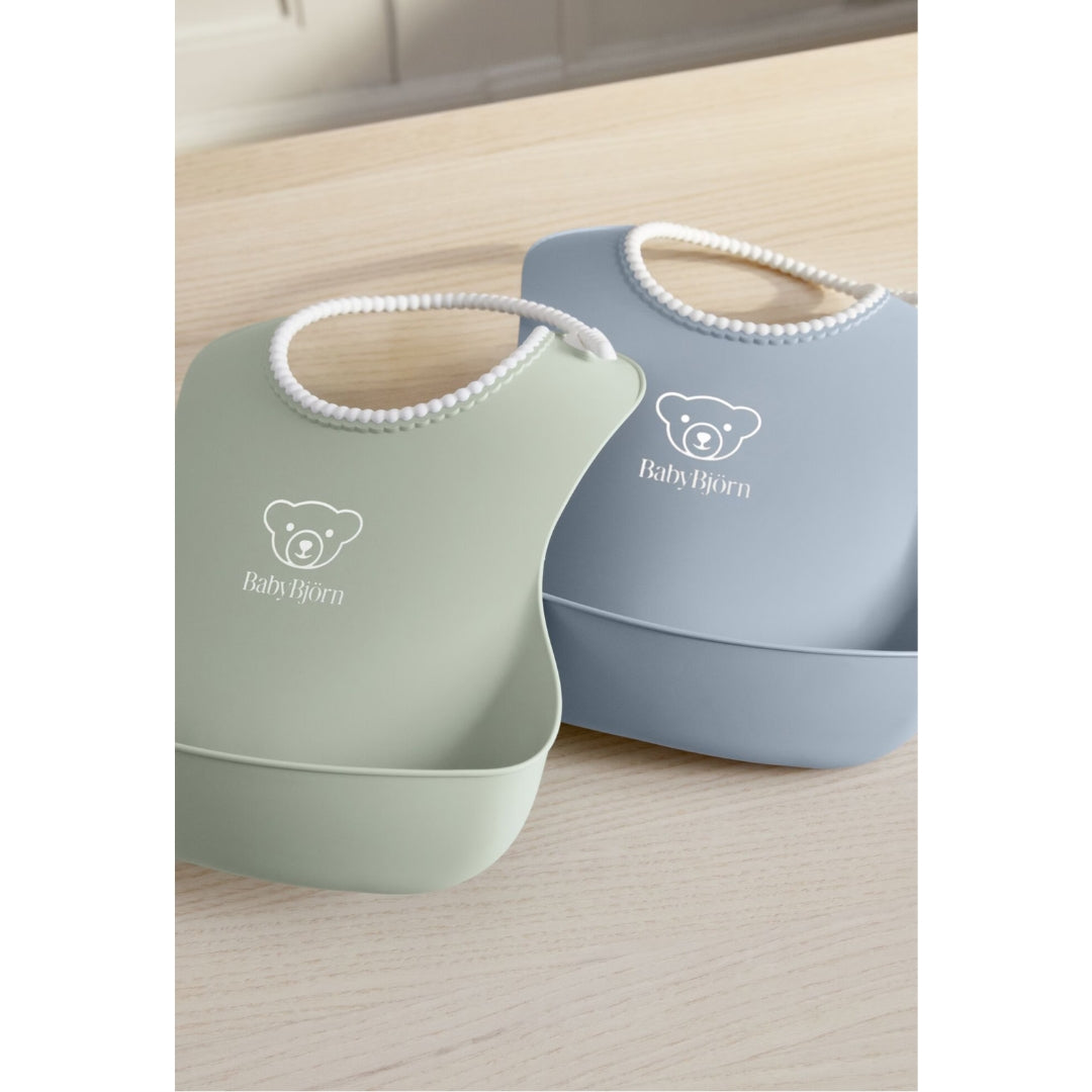 BabyBjorn Baby Bib 2 Pack Powder Green/Powder Blue