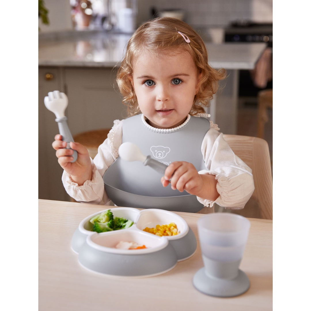 BabyBjorn Baby Spoon & Fork 4 pieces Grey