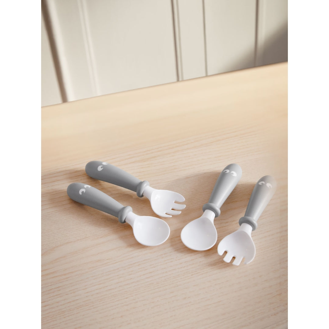 BabyBjorn Baby Spoon & Fork 4 pieces Grey