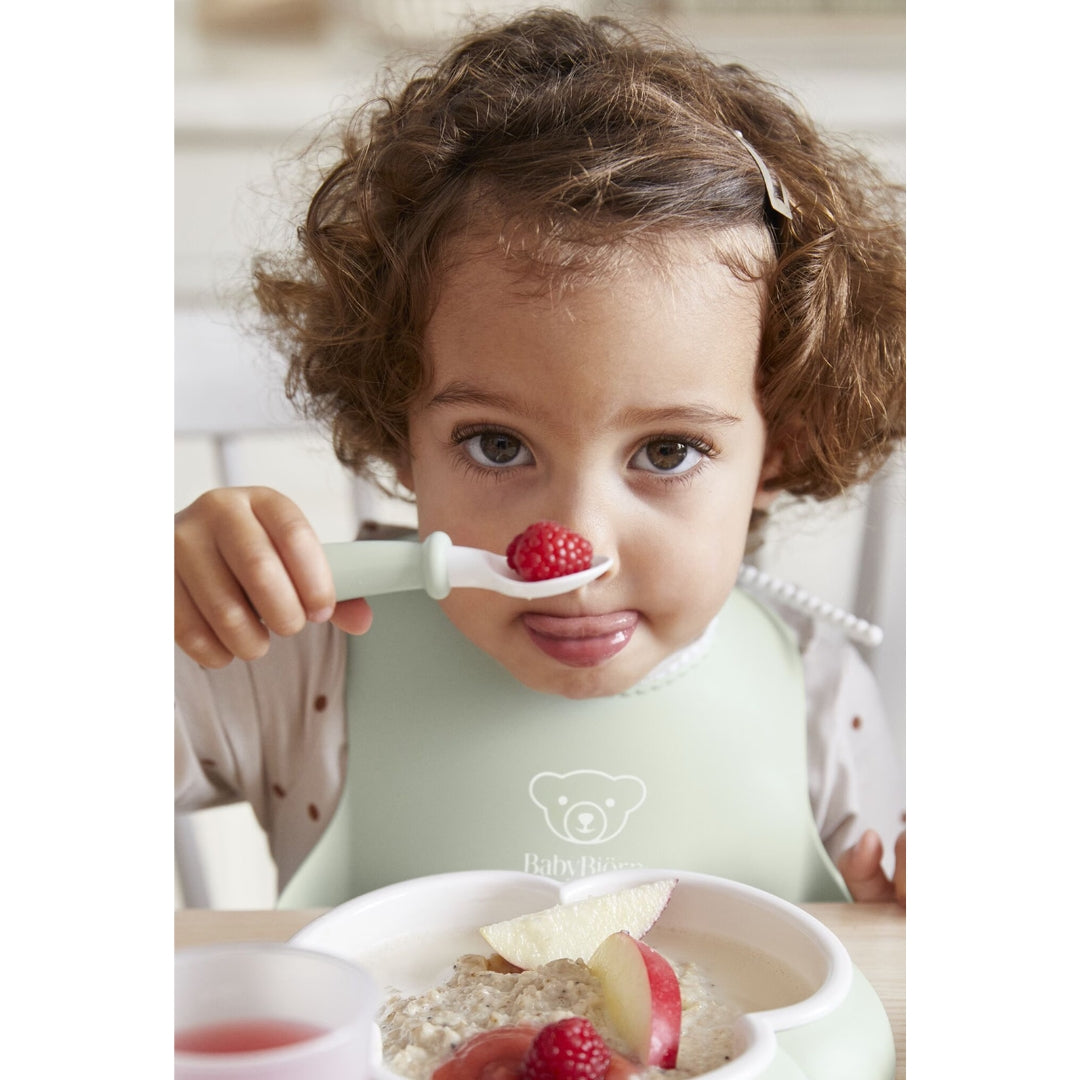BabyBjorn Baby Spoon & Fork 4 pieces Powder Green