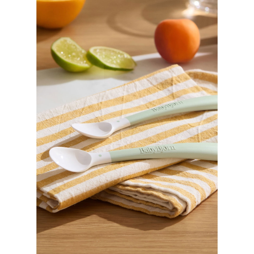 BabyBjorn Feeding Spoons 2 Pack Powder Green