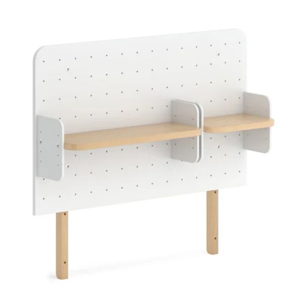 Boori Kids Pegboard Bookshelf Hutch (100cm) Barley White/Beech