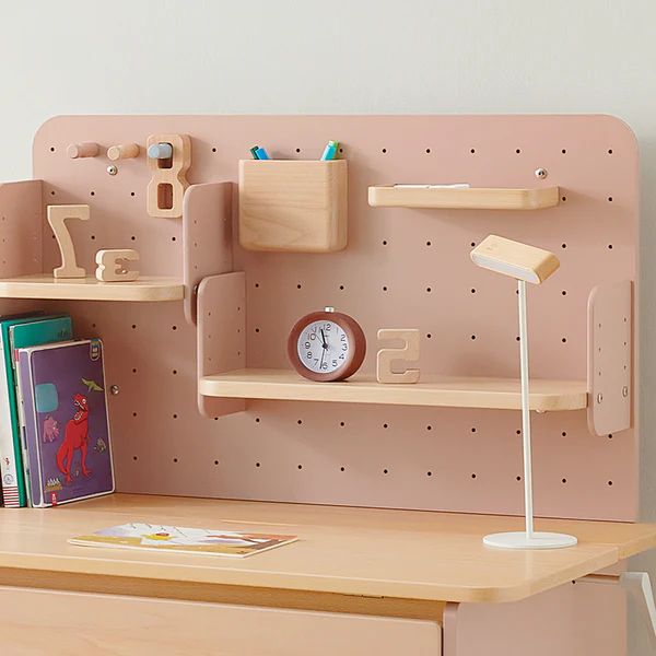 Boori Kids Pegboard Bookshelf Hutch Long (118cm) V24 Cherry/Beech