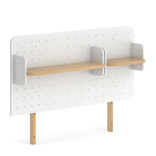 Boori Kids Pegboard Bookshelf Hutch Long (118cm) Barley White/Beech