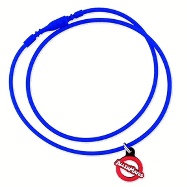AllerMates Dog Tag Silicone Necklace BLUE