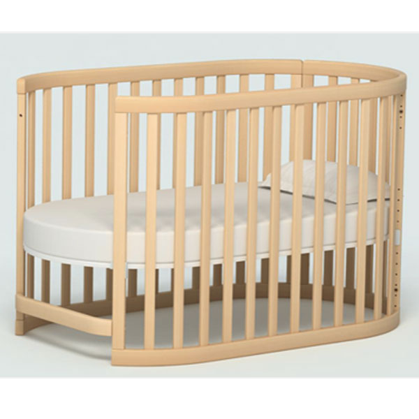 Boori Eden Oval Cot Bed v22 Beech + Oval Pocket Spring Mattress