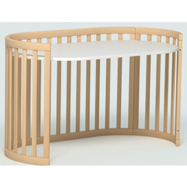 Boori Eden Oval Cot Bed v22 Beech + Oval Pocket Spring Mattress