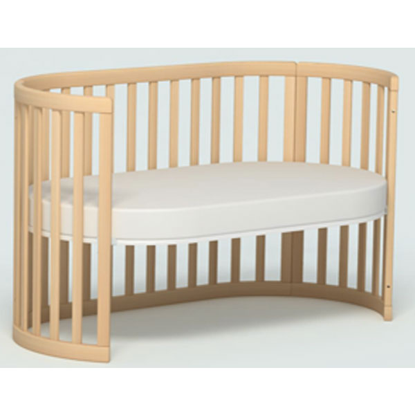 Boori Eden Oval Cot Bed v22 Beech + Oval Pocket Spring Mattress