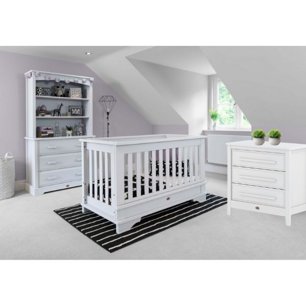 Boori Eton Convertible Plus Cot Bed V19 Barley + Mattress + Linear 3 Drawer Chest