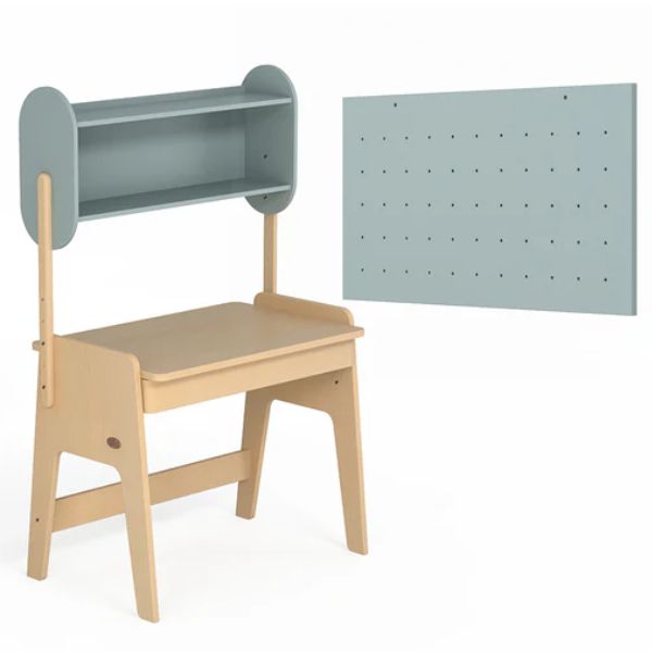 Boori Kids Euler Desk with Pegboard and Hutch Blueberry/Beech
