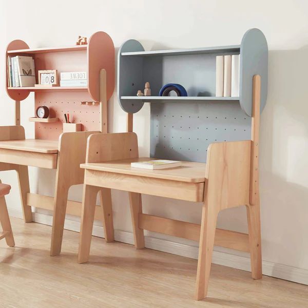 Boori Kids Euler Desk with Pegboard and Hutch Blueberry/Beech