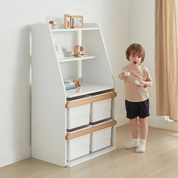 Boori Kids Tidy Integrated Storage Unit V25 Barley White / Almond