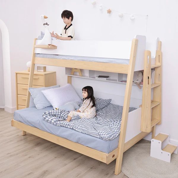 Boori Kids Natty Maxi Bunk Bed with Ladder v24 Barley White/Almond