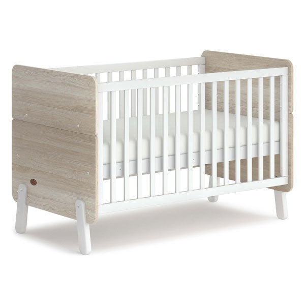 Boori Natty Cot Bed v24 Barley White/Oak + Mattress