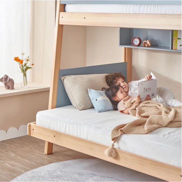 Boori Kids Natty v24 Maxi Bunk Bed with Staircase Blueberry/Almond