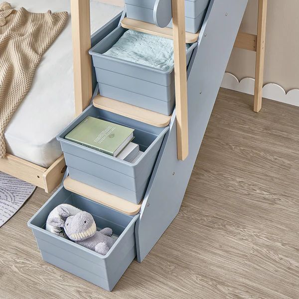 Boori Kids Natty v24 Maxi Bunk Bed with Staircase Blueberry/Almond