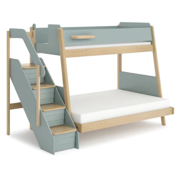 Boori Kids Natty v24 Maxi Bunk Bed with Staircase Blueberry/Almond