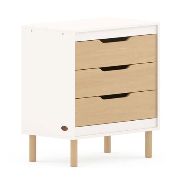 Boori Perla 3 Drawer Chest with Change Tray Barley White/Beech