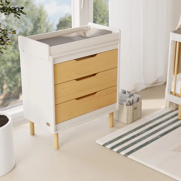 Boori Perla 3 Drawer Chest with Change Tray Barley White/Beech