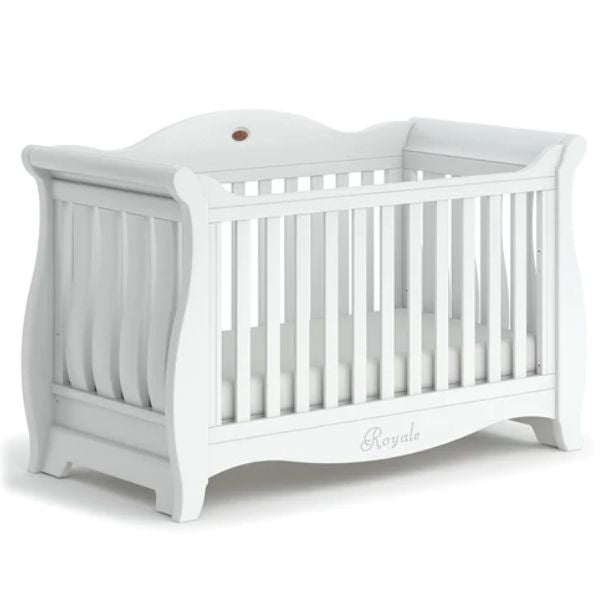 Boori Sleigh Royale Cot Bed v23 Barley White + Mattress