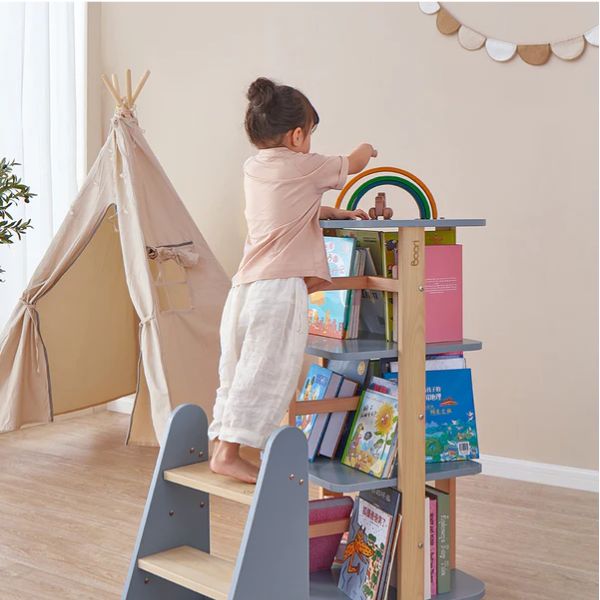 Boori Kids Tidy Rotating Bookshelf Blueberry / Almond v22