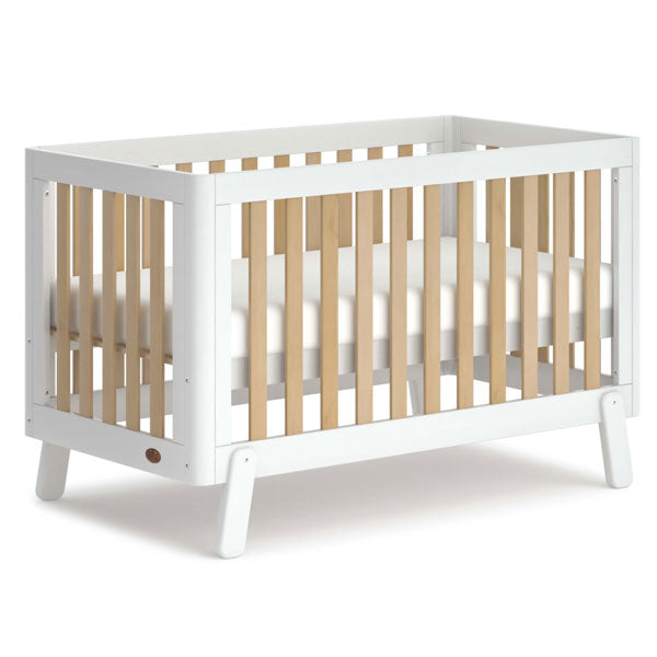 Boori Turin Cot Bed v19 Barley White/Almond + Mattress