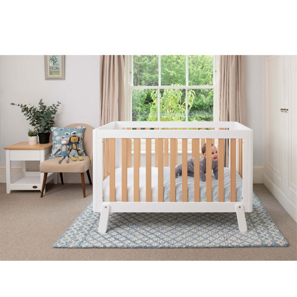 Boori Turin Cot Bed v19 Barley White/Almond + Mattress